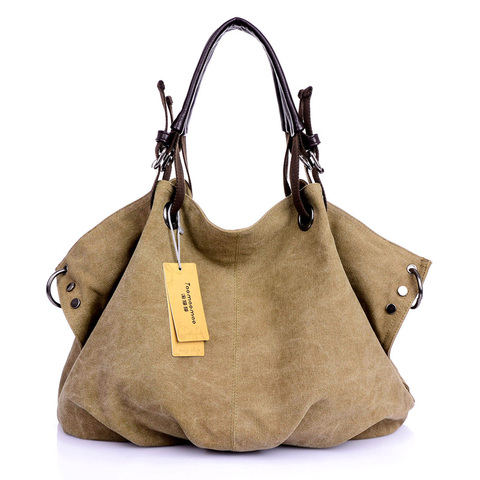 Bolso bandolera de lona para mujer, bolso bandolera para mujer, bolso de hombro sólido, bolso Casual de moda para mujer, bolso de gran capacidad ► Foto 1/6