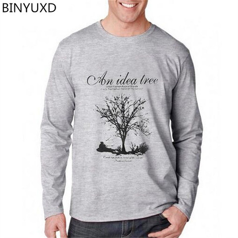 BINYUXD-Camiseta de manga larga para hombre, Camiseta con estampado ecológico, camiseta informal de moda de talla grande, ropa de marca, S-5XL ► Foto 1/6