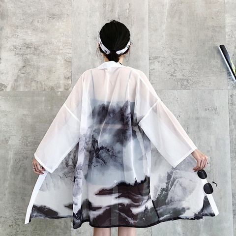 Atuendos japoneses tipo Kimono para mujer, cárdigan Yukata, Kimono chino Harajuku Kawaii, ropa, blusa, camisa Haori Obi KK2729 ► Foto 1/6