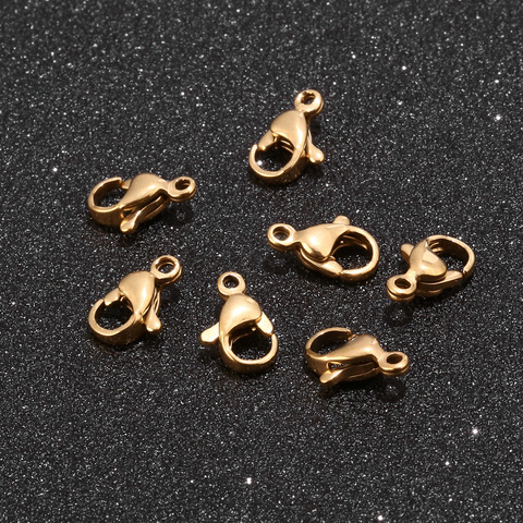 Gancho de langosta de acero inoxidable chapado en oro de 18K, 120 Uds., accesorios de joyería ► Foto 1/5