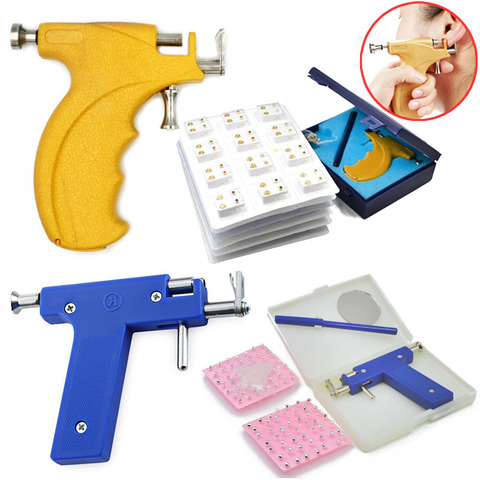 Kit de herramientas profesionales para Piercing, Piercing de acero para oreja, pendiente dorado, nariz, ombligo, juego de pistola para Piercing corporal sin dolor, seguro y esterilizado ► Foto 1/6