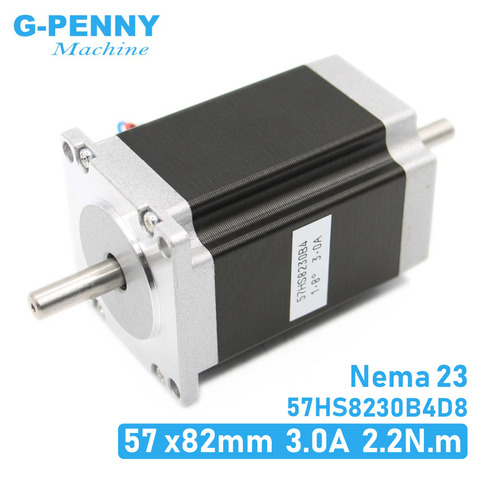 Motor paso a paso NEMA 23 eje doble 3A 2.2N.m 315ozin eje doble D = 8mm 57x82mm Nema23 motor para máquina CNC 3D impresora ► Foto 1/6