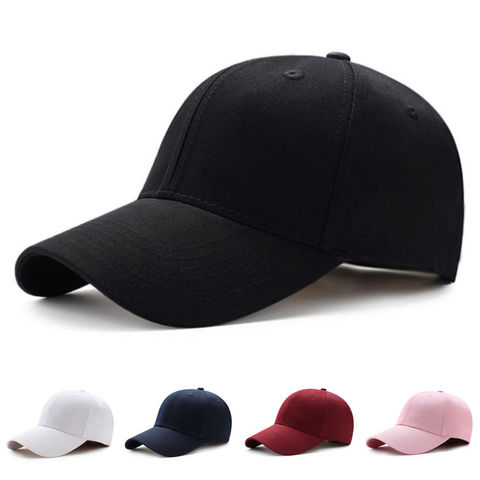 Gorra de béisbol con visera curvada Lisa para hombre y mujer, gorro de béisbol con visera curvada lisa, Color sólido, ajustable, a la moda ► Foto 1/6