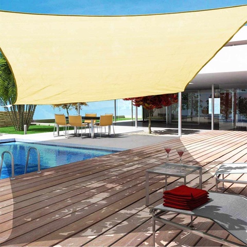 Toldos impermeables para exteriores, toldo de lona rectangular para  piscina, jardín, refugio solar - AliExpress
