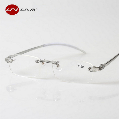 UVLAIK TR90 gafas de lectura sin montura de las mujeres de los hombres de la luz Ultra-Lentes de lectura sin marco gafas de 1,5, 2,0, 2,5, 3,0, 3,5, 4,0 ► Foto 1/6