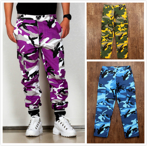 Color CAMO BDU camuflaje Pantalones cargo 2022 hombres mujeres casual streetwear bolsillos Jogger naranja táctico Pantalones de chándal hip hop Pantalones ► Foto 1/6