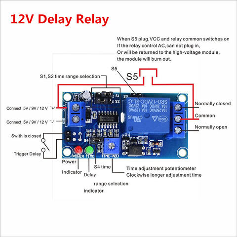 Electrónica Inteligente 1 Uds relé de retardo de encendido/retrasar el apagado del interruptor módulo con temporizador DC 12V ► Foto 1/5