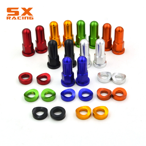 Cubiertas de bloqueo de llanta CNC para motocicleta tuercas arandelas pernos de seguridad para KTM EXC SX XC SXF YZ YZF WR WRF DRZ RMZ KX KLX KXF CR CRF ► Foto 1/6