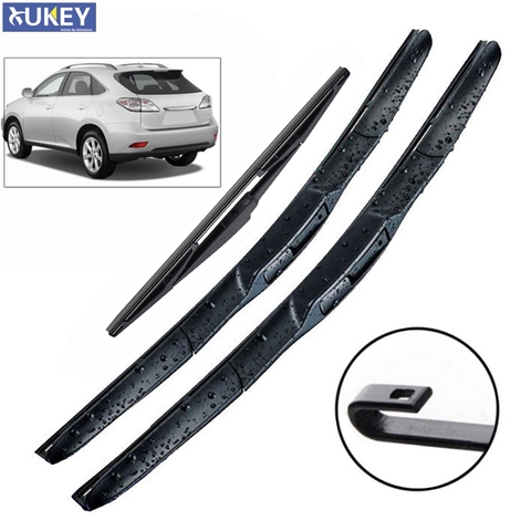 Xukey 3 uds delantero trasero escobillas limpiaparabrisas conjunto para Lexus RX450H RX350 RX 450h 350, 2015, 2014, 2013, 2012, 2011, 2010 26 