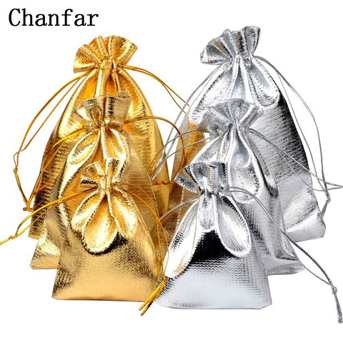 50 unids/bolsa 7x9 cm 9x12 cm 10x15 cm, ajustable de embalaje de la joyería de plata/oro bolsa de terciopelo con cordón de colores, bolsas y bolsas de regalo de boda ► Foto 1/6