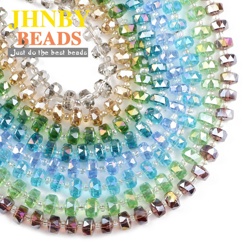 JHNBY forma de rueda cuentas de cristal austriaco plano redondo 8x6mm 50 Uds cuentas sueltas de vidrio para hacer joyas, accesorios de brazaletes DIY ► Foto 1/6