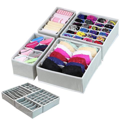 Caja organizadora de calcetines para ropa interior, transparente