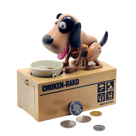 Caja de dinero Robotic Hungry Eating Dog Banco Canino Coin Bank Estola automática Moneda banco de dinero Caja de ahorro de dinero Regalo para niños ► Foto 1/1