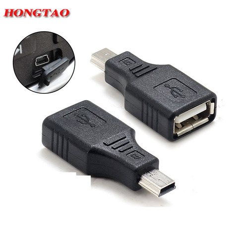 Mini USB Cable USB 2,0 A hembra A Micro / Mini USB B 5 Pin macho adaptador de Host OTG convertidor de conector A 480Mbps negro AQJG ► Foto 1/6