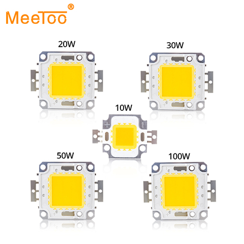 Cálido frío blanco 10 W 20 W 30 W 50 W 100 W de luz LED matriz COB LED integrado lámpara chip SMD DC 10 V-32 V DIY foco reflector bombilla ► Foto 1/6