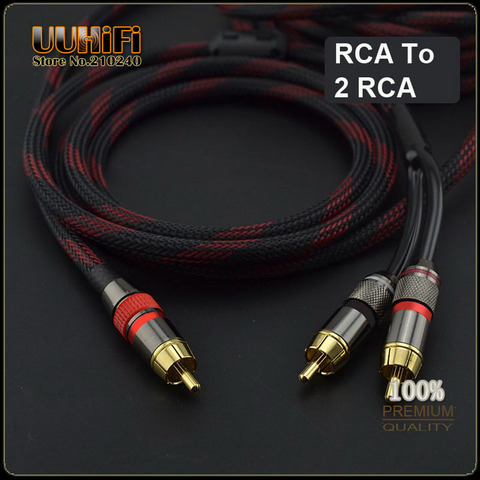 Cable adaptador U110 HIFI RCA Y Subwoofer, 1 RCA a 2 RCA, Cable de audio ► Foto 1/4