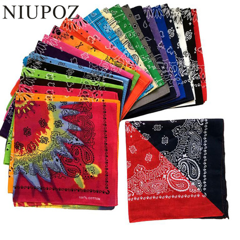 2022 nueva moda Hip Hop 100% algodón Pañuelo cuadrado 55cm * 55cm negro Cachemira roja diadema impresa para mujeres/hombres/niños/niñas ► Foto 1/6
