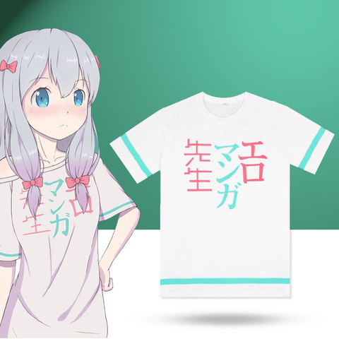 Anime Eromanga Sensei camisetas Sagiri Izumi Cosplay disfraces verano Casual Tops manga corta elegante camiseta ► Foto 1/6