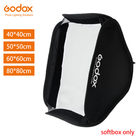 Godox-SoftBox plegable de 40x40cm, 50x50cm, 60x60cm, 80x80cm, Speedlite Flash, Softbox para soporte tipo S, Bowens, montaje para Elinchrom ► Foto 1/6
