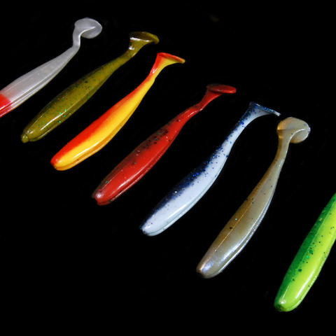 WALK FISH-Señuelos de Pesca Wobblers, 6 unids/lote, 70mm T, Swimbaits, cebo suave de silicona, señuelo suave Artificial de carpa de doble Color ► Foto 1/6