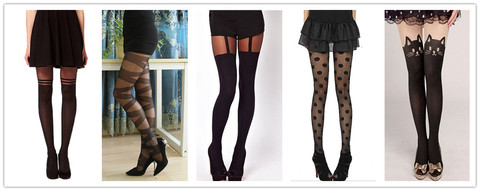 Las mujeres negras tentación pura de Suspender medias gato medias genial de sobre la rodilla medias de 5 estilos ► Foto 1/5