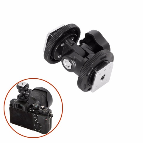 Soporte adaptador de montaje ajustable Zapata doble para cámara de vídeo iluminación de luz para Canon Nikon Sony ► Foto 1/1