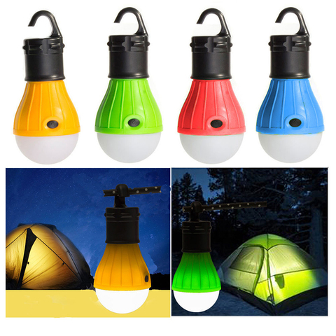 4 colores ligero al aire libre mini camping lámpara ambiental bola bombilla Accesorios de tienda de campaña 3 LED colgantes senderismo luces ► Foto 1/6