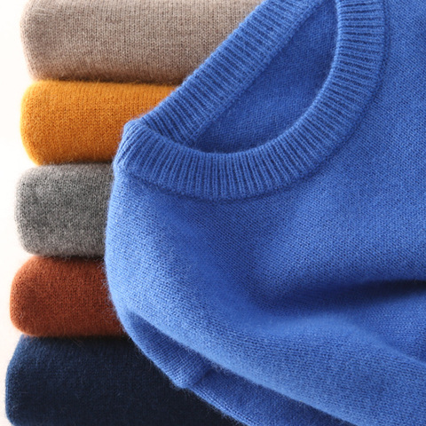 Jersey grueso de algodón mezclado con Cachemira para hombre, jersey de punto para otoño e invierno, 2022 ► Foto 1/6