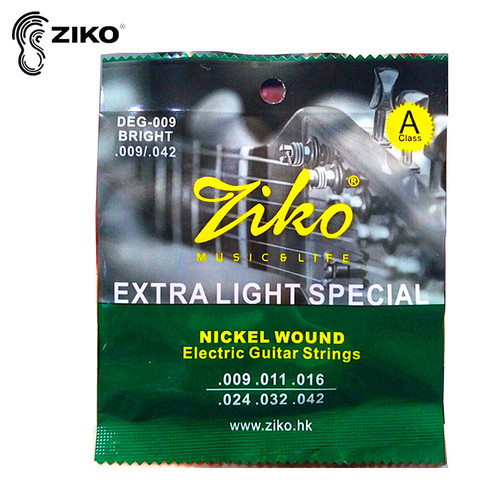 ZIKO DEG 009-042-cuerdas para guitarra eléctrica, cuerdas especiales Extra ligeras para instrumento musical, accesorios para guitarra ► Foto 1/6