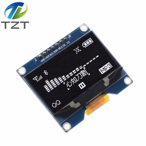 TZT-Unidad IC, 1,54 pulgadas, 7 pines, blanco, azul, módulo de pantalla OLED, SSD1309, Compatible con interfaz SPI SSD1306, 128x64, 1 Uds. ► Foto 1/6