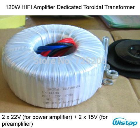 HiFi Amplificadores dedicado transformador toroidal 120 W Alambres doble 15 V + dual 22 V para lm4766 ta2022 lm3886 Amplificadores para su DIY ► Foto 1/4