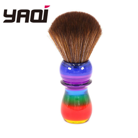 Cepillos de afeitado de pelo sintético marrón arcoíris de 26mm de Yaqi ► Foto 1/6