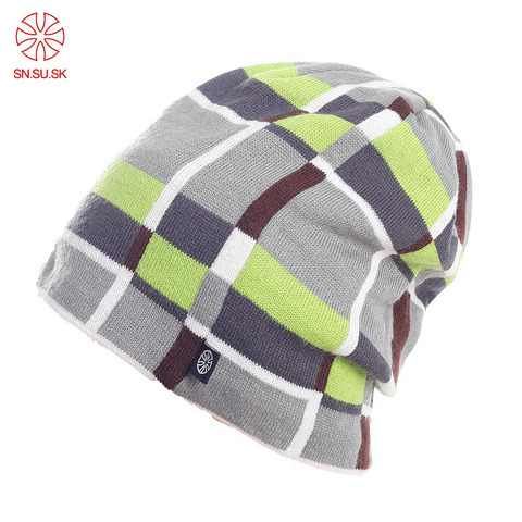 Gorros de lana a cuadros para esquiar, sombrero de invierno para hombre ► Foto 1/4