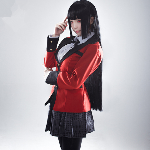 Anime Kakegurui Yumeko Jabami Cosplay disfraces japonés niñas de la escuela uniforme conjunto chaqueta + Camisa + falda + + corbata en Stock ► Foto 1/6