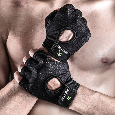 Guantes de entrenamiento profesional para gimnasio, levantamiento de pesas de potencia para mujeres y hombres, entrenamiento Crossfit, culturismo, medio Protector de mano y dedos ► Foto 1/6