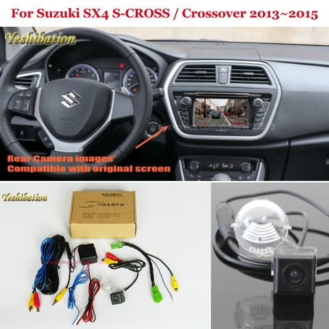Cámara de visión trasera para Suzuki S-CROSS SX4 Crossover 2013 ~ 2015, juegos de cámara de marcha atrás, Compatible con pantalla Original y RCA ► Foto 1/1