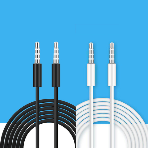 Nuevo 4 polos 1 m Cable de Audio de 3,5mm macho a macho de registro del coche Aux Cable de Audio para auriculares con Cable MP3 Cable de extensión ► Foto 1/6