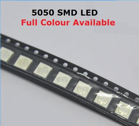 100 piezas 5050 del grano LED RGB rojo amarillo verde blanco caliente azul naranja Purlple SMD diodo emisor de luz super brillante alta calidad ► Foto 1/1