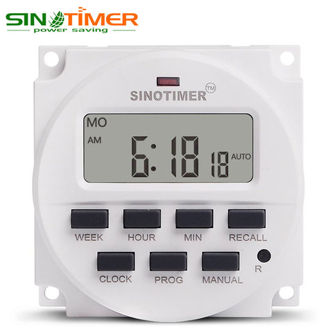 Temporizador de pantalla LCD grande, 6V, 9V, 12V, 24V, CC, CA, 7 días, temporizador programable semanal, Control de relé para luz LED o aplicación Solar ► Foto 1/6