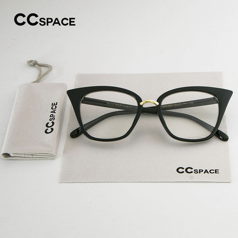 SU135-Gafas de ojo de gato para mujer, montura clásica de marca de diseñador, montura negra, gafas de mujer con remache de Metal ► Foto 1/6