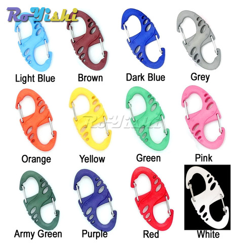 12 unids/pack de plástico de colores en forma de S mosquetón Clips para supervivencia Paracord pulsera/llavero ► Foto 1/6