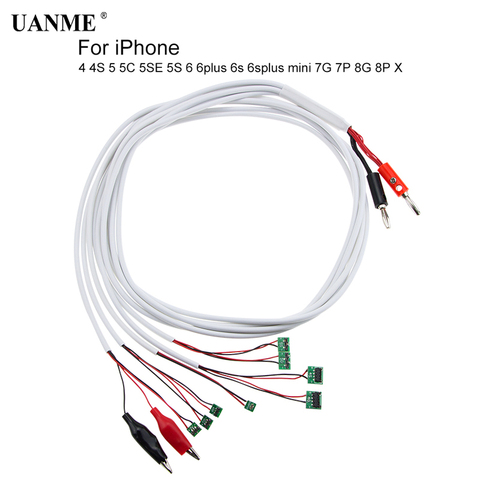 UANME Original de la fuente de alimentación de CC de teléfono actual Cable de prueba para Apple iPhone 8X8P 8G 7G 6S 6 5S 5G 5 4S Alambre de ensayo de herramientas de reparación de ► Foto 1/6