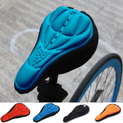 Sillín de bicicleta cubierta de asiento suave 3D Gel cojín de silicona ciclismo para bicicleta ultraligero ► Foto 1/6