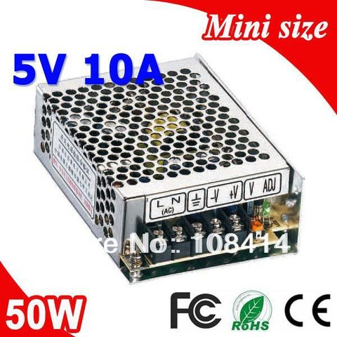 MS-50-5 50 W 5 V 10A tamaño Mini LED de conmutación de potencia transformador de la fuente de alimentación 110 V 220 V AC a DC 5 V de salida ► Foto 1/1