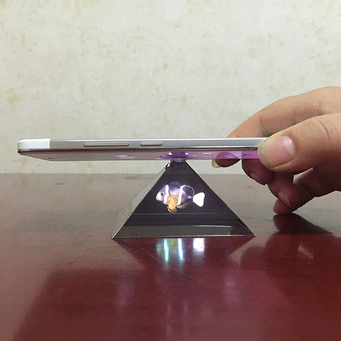 3D holograma pirámide proyector de pantalla Video soporte Universal para teléfono móvil inteligente nueva llegada ► Foto 1/1