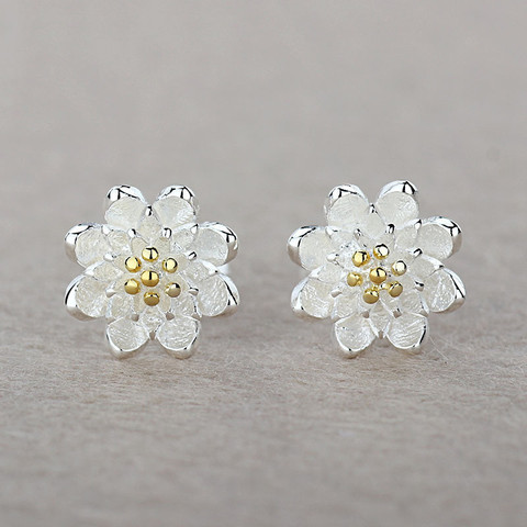 Boutique Lady brillante flor moda 925 Plata de Ley Stud pendiente cartílago Piercing pendientes Boho joyería regalo para mujer ► Foto 1/6