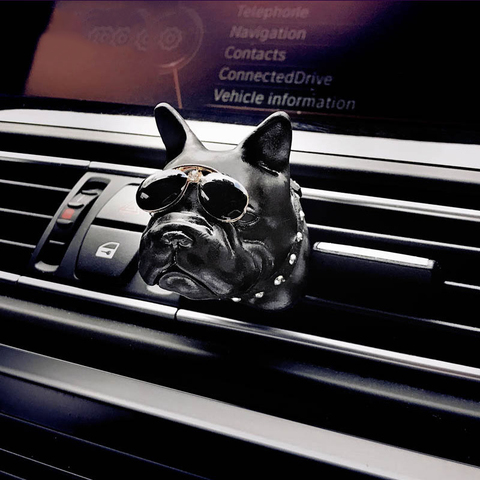 Bulldog-ambientador de aire para coche, Clip de perfume Interior de automóvil, decoración de fragancia, adornos de perro Toro, accesorios de coche ► Foto 1/6