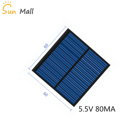 Mini Panel Solar de silicio policristalino, 5,5 V, 80MA, para cargar, 3,7 V, placa de energía de batería móvil ► Foto 1/4