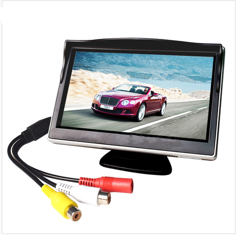 5 pulgadas Monitor del coche TFT LCD color digital HD opinión posterior del coche del monitor de la ayuda DVD/cámara digital TV box ► Foto 1/5