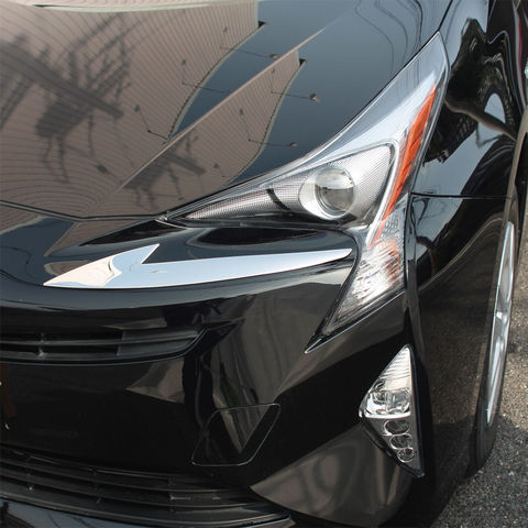 Cubierta de diseño para faros delanteros de coche, embellecedor de guarnición de acero inoxidable para Toyota Prius 4 ZVW50 2015 UP, 2 uds., SUS304 ► Foto 1/1